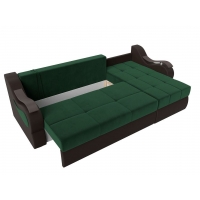 Угловой диван Меркурий (велюр зелёный чёрный)  - Изображение 2